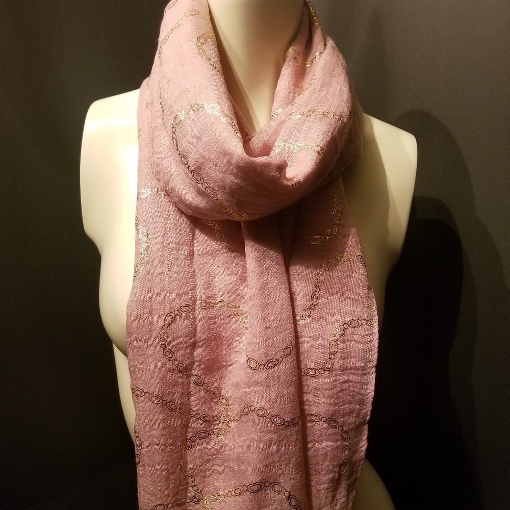 Mauve and gold wrap shawl